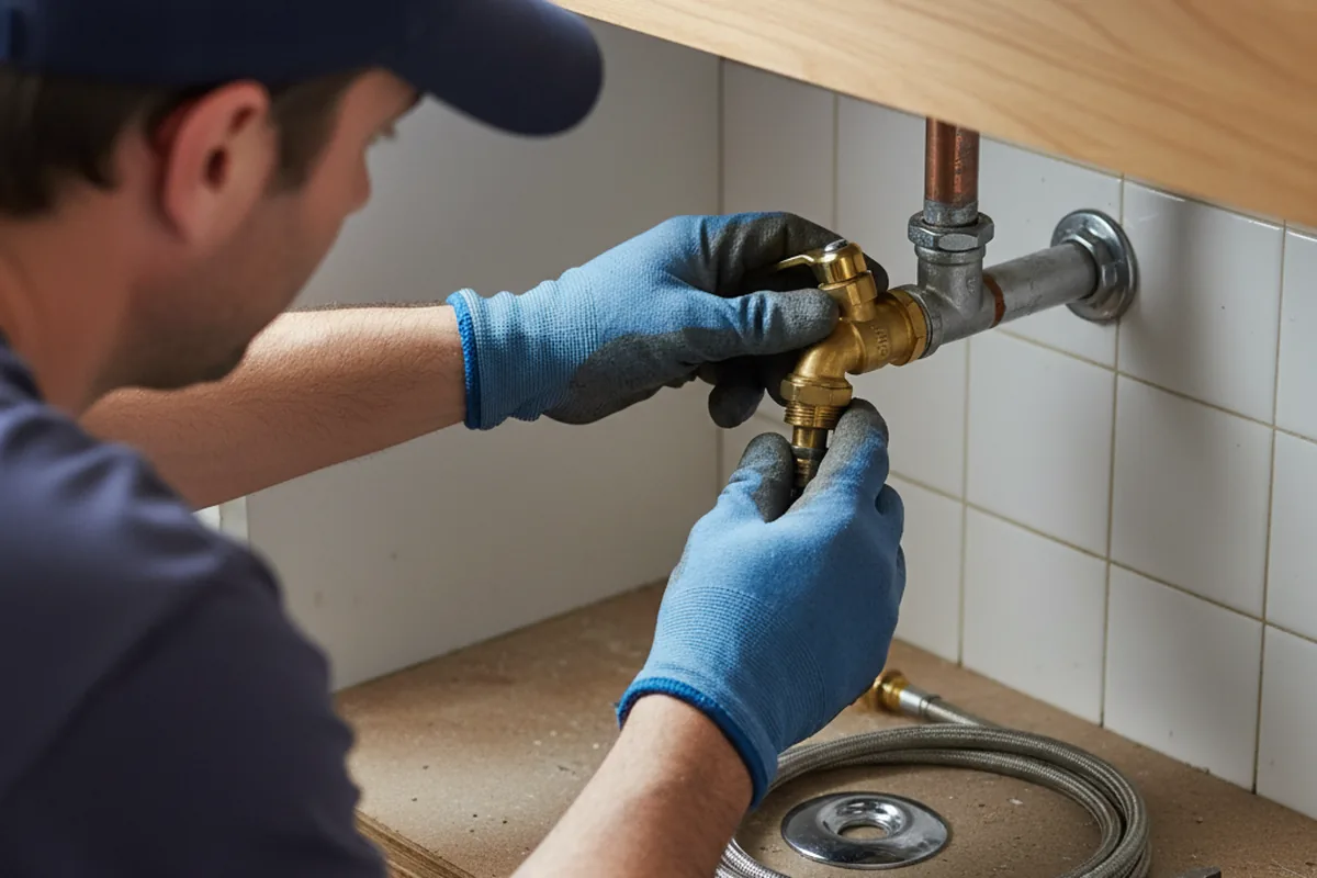 Shutoff valve and fitting work during Faucet and Fixture Repair in Landing